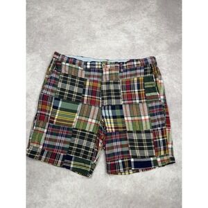 Polo Ralph Lauren Shorts‎ Mens 38 Patchwork Madras Plaid Classic Fit 9 Inch